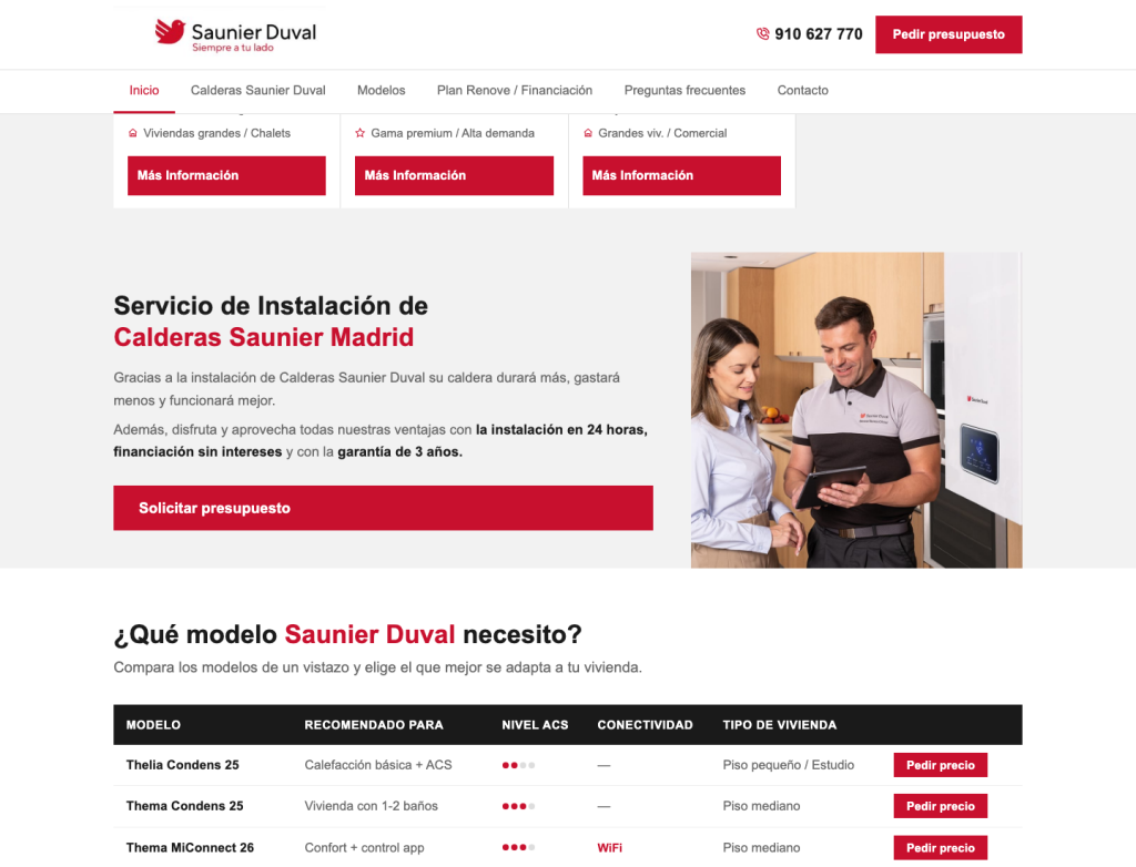 Gama de modelos Saunier Duval